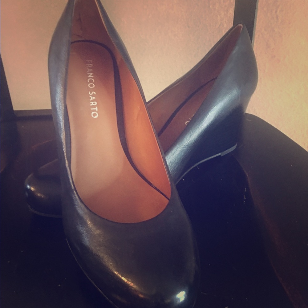 Franco Sarto Black Wedge 2 inch heel at highest