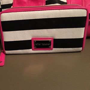 Betsey Johnson Black and White Stripped Wallet