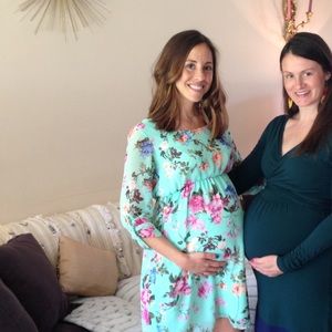 PINKBLUSH mint maternity floral dress small