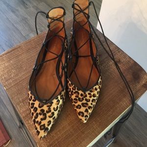 Zara leopard flats