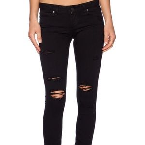 Paige Black Ripped Skinny Jeans