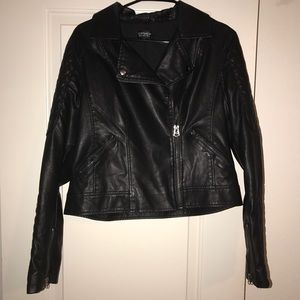 Topshop Faux Leather Moto Jacket