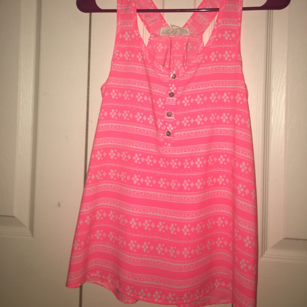 Pink and white tank top