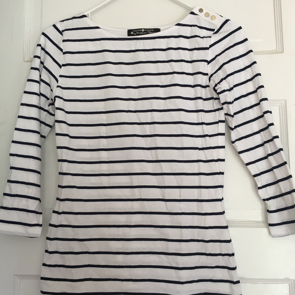 Navy blue striped top
