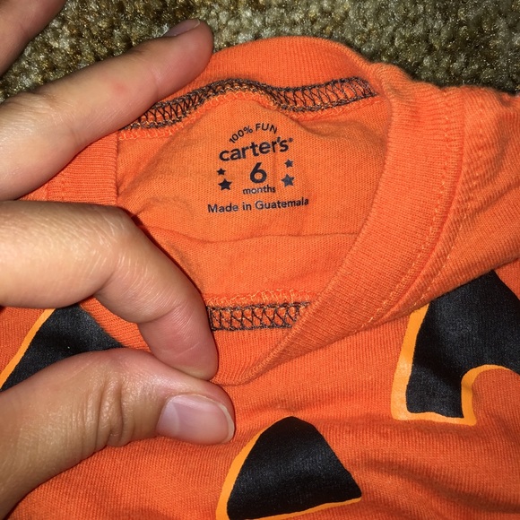 Carter's size 6 months pumpkin shirt - Picture 2 of 2