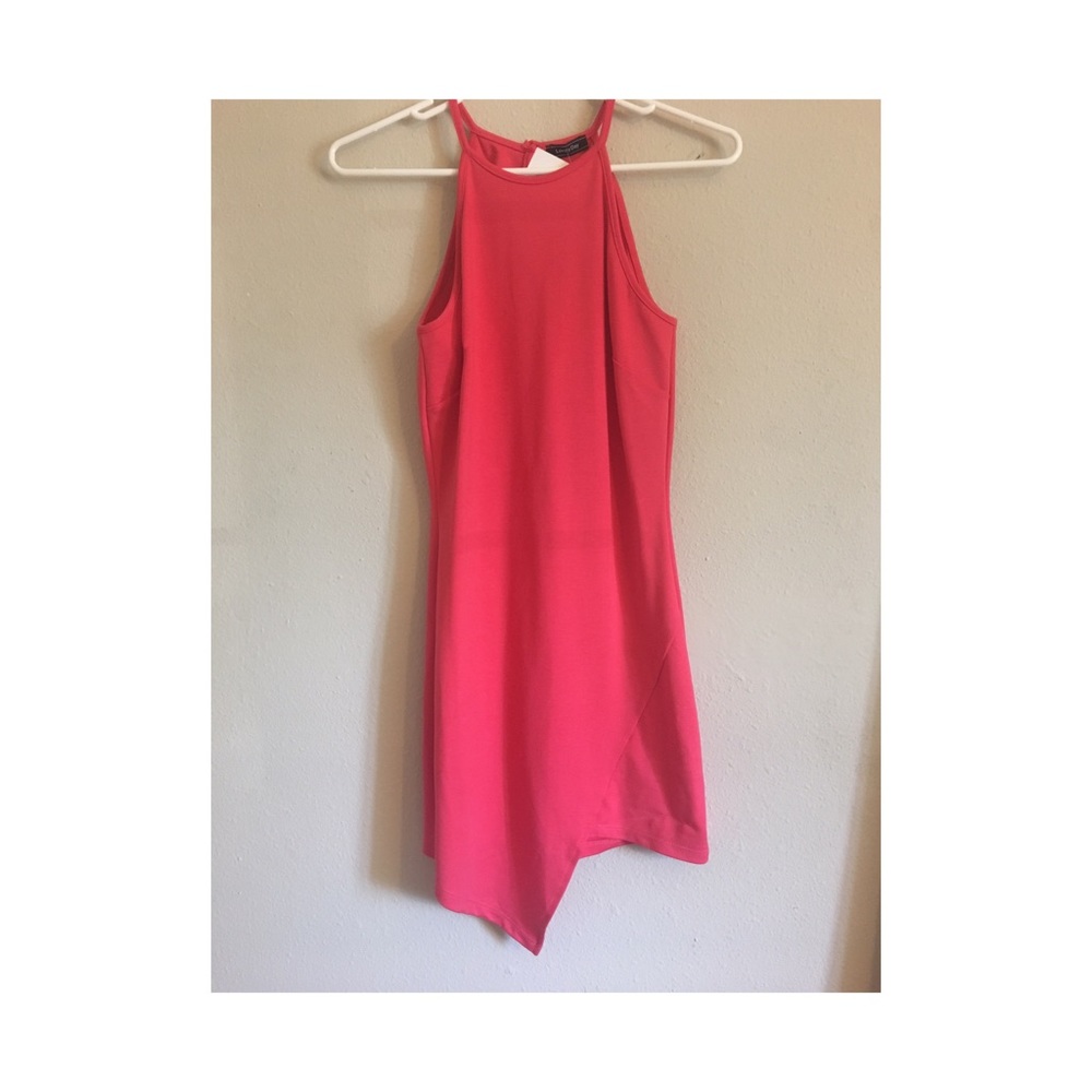 Coral mini dress.