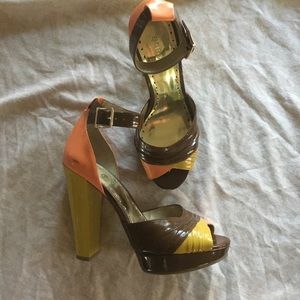 BCBGeneration Color Block Platform Sandals