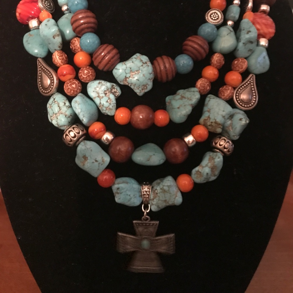 Turquoise Statement Necklace w/bracelet