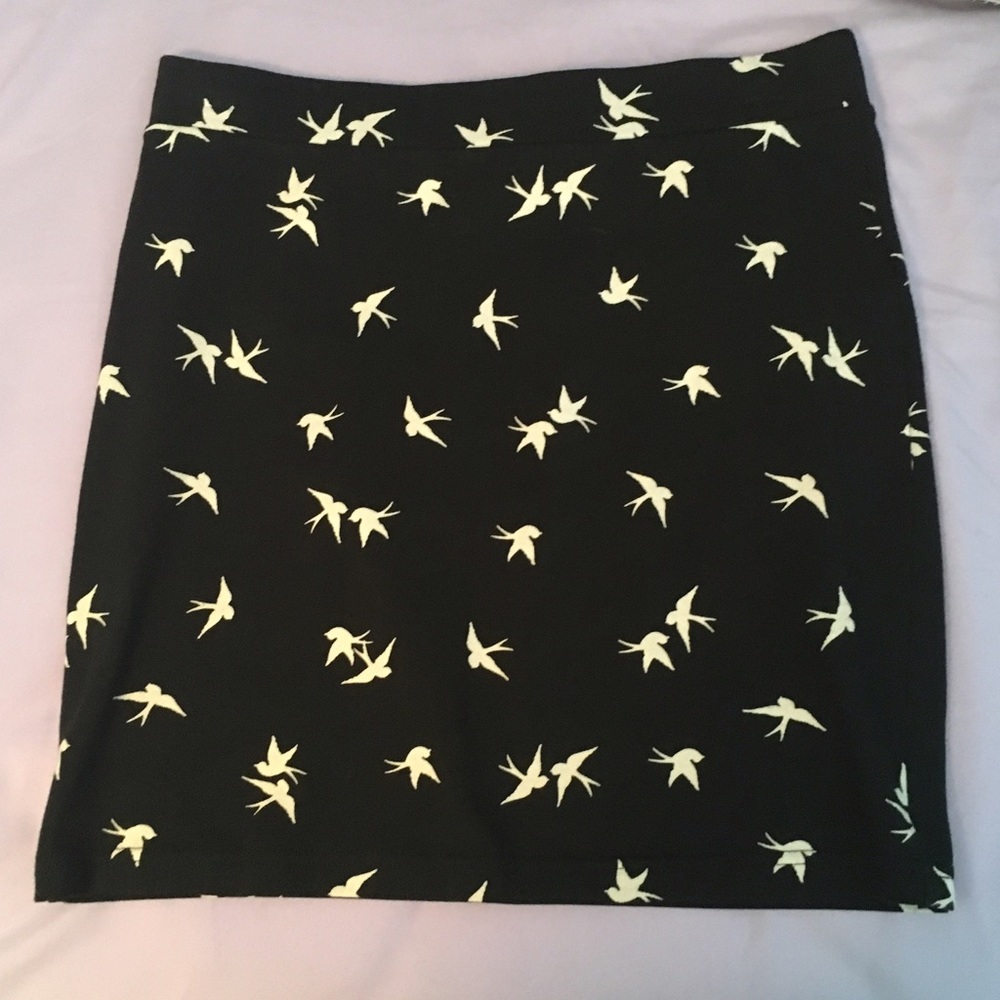 Black Bird Mini Bodycon Skirt
