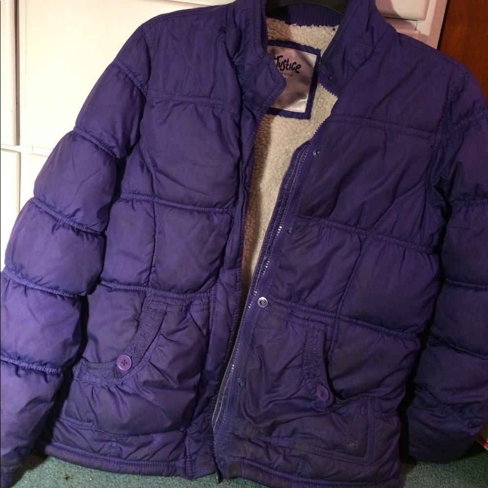 Justice big puffy purple children's coat