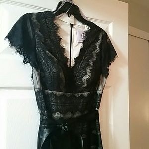 JS Collections Black Lace Dress