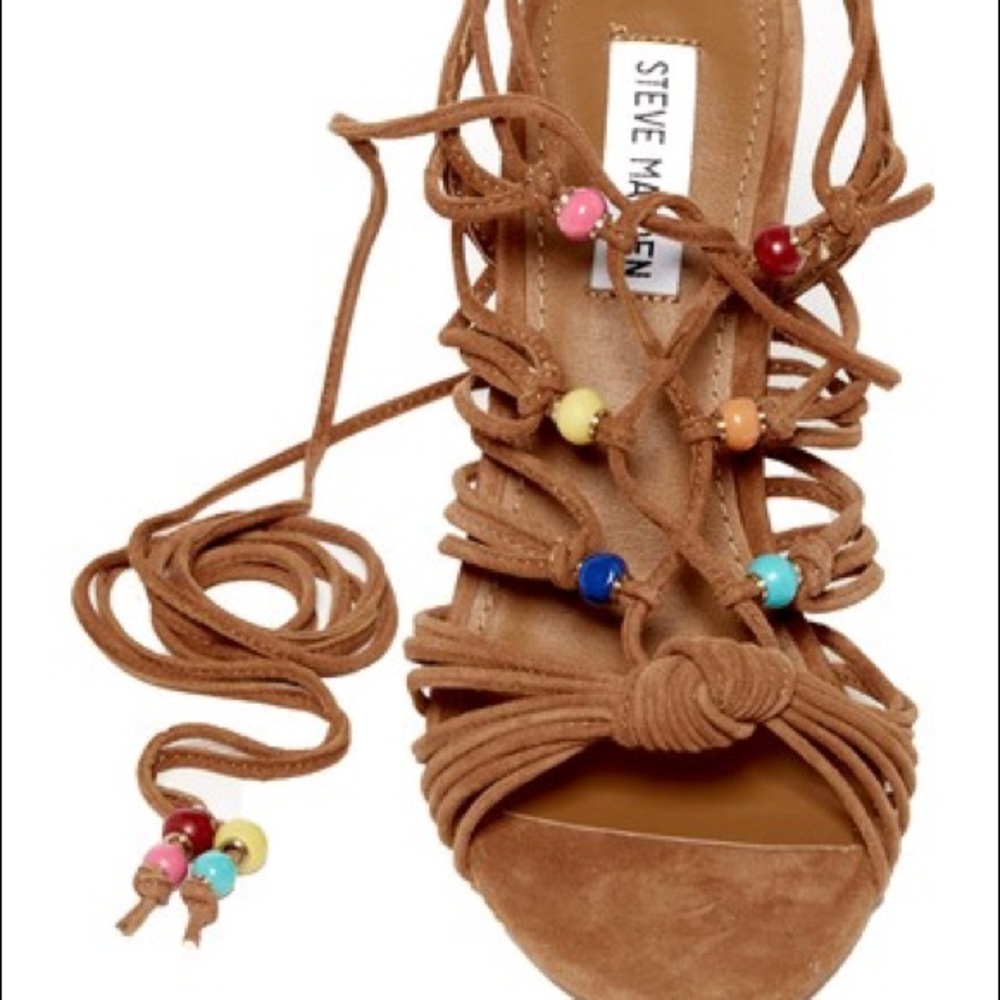 Steve Madden Chestnut Suede Beaded Heel - Picture 4 of 8