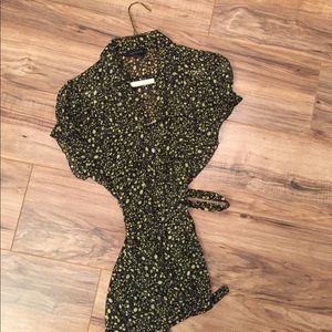 Black and yellow flower blouse