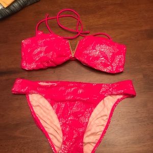 Amazing VS Pink Knit Bikini Set