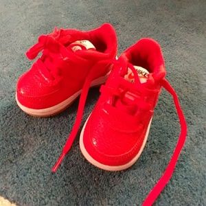Red Baby Nike Air Force 1s