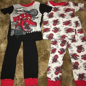 2 sets of 4T boys Dinotrux pajamas