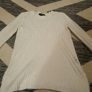White long knitted sweater