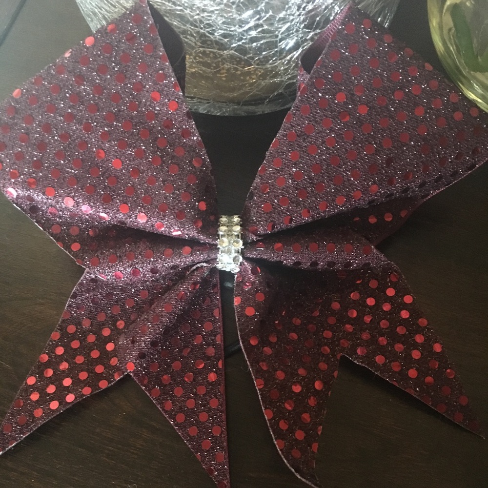 Burgundy /crimson cheer bow