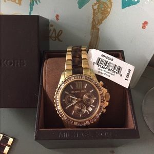 Michael Kors Tortoise and Gold watch