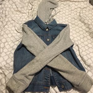 Cute denim and sweatshirt material jacket