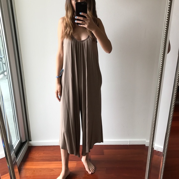 1 Left in S: Cappuccino Buttery Draped Jumpsuit - Picture 2 of 7