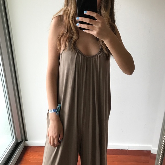 1 Left in S: Cappuccino Buttery Draped Jumpsuit - Picture 3 of 7