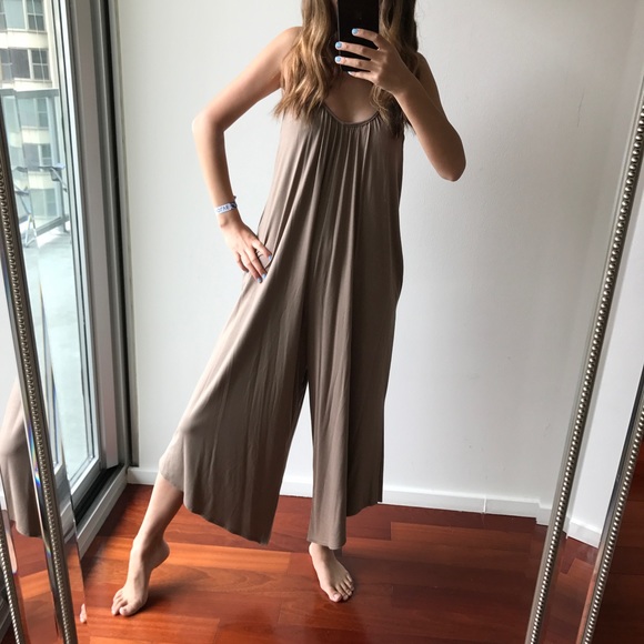1 Left in S: Cappuccino Buttery Draped Jumpsuit - Picture 6 of 7