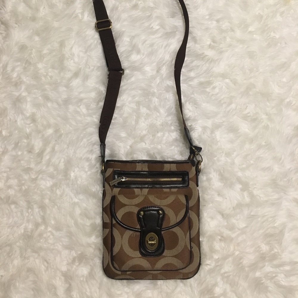 COACH Brown Adjustable Cross Body Purse