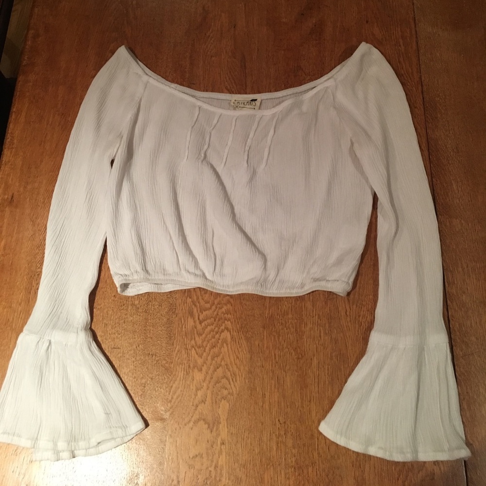 Women's Off the Shoulder Top with Bell Sleeves