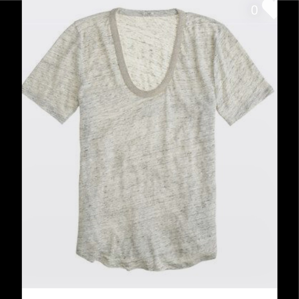 Beaded Crew Neck Linen Tee