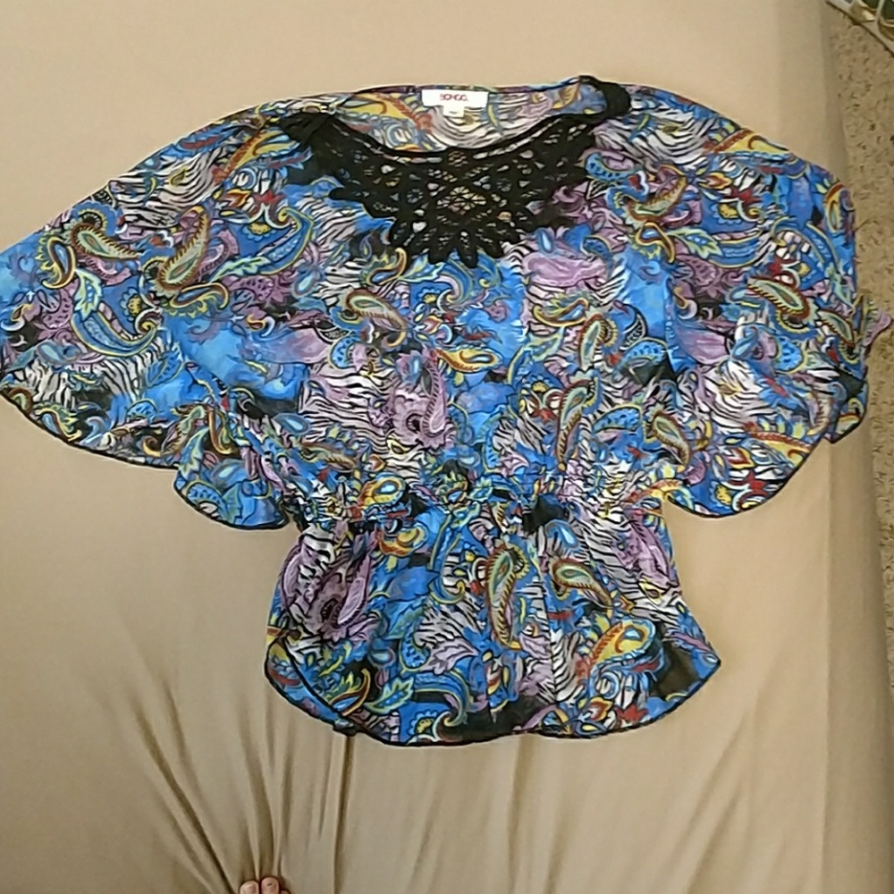 Paisley sheer blouse