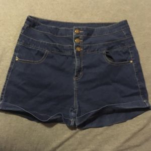 High waisted jean shorts