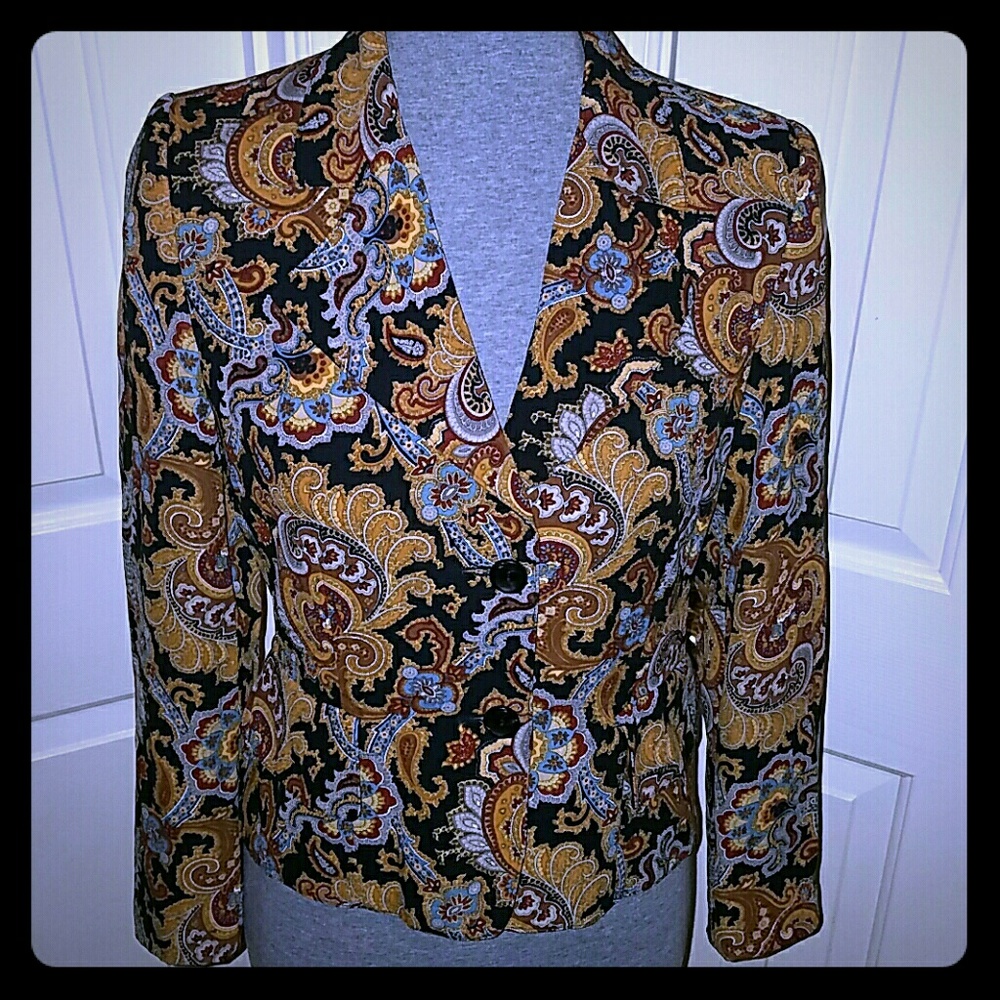 Harve Benard Paisley Skirt Suit