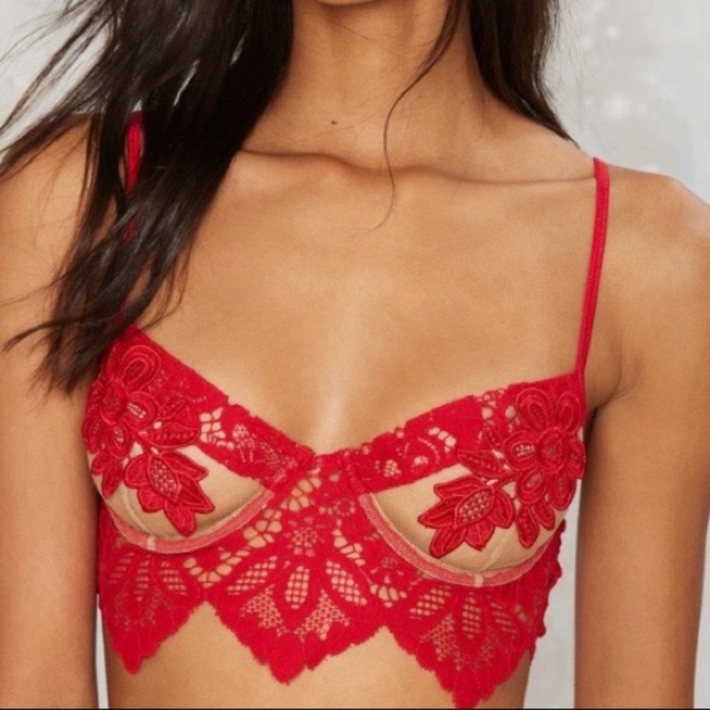 For Love & Lemons Ruby Red Underwire Bra