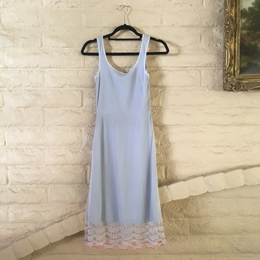 vtg Betsey Johnson slip midi rose lilac dress