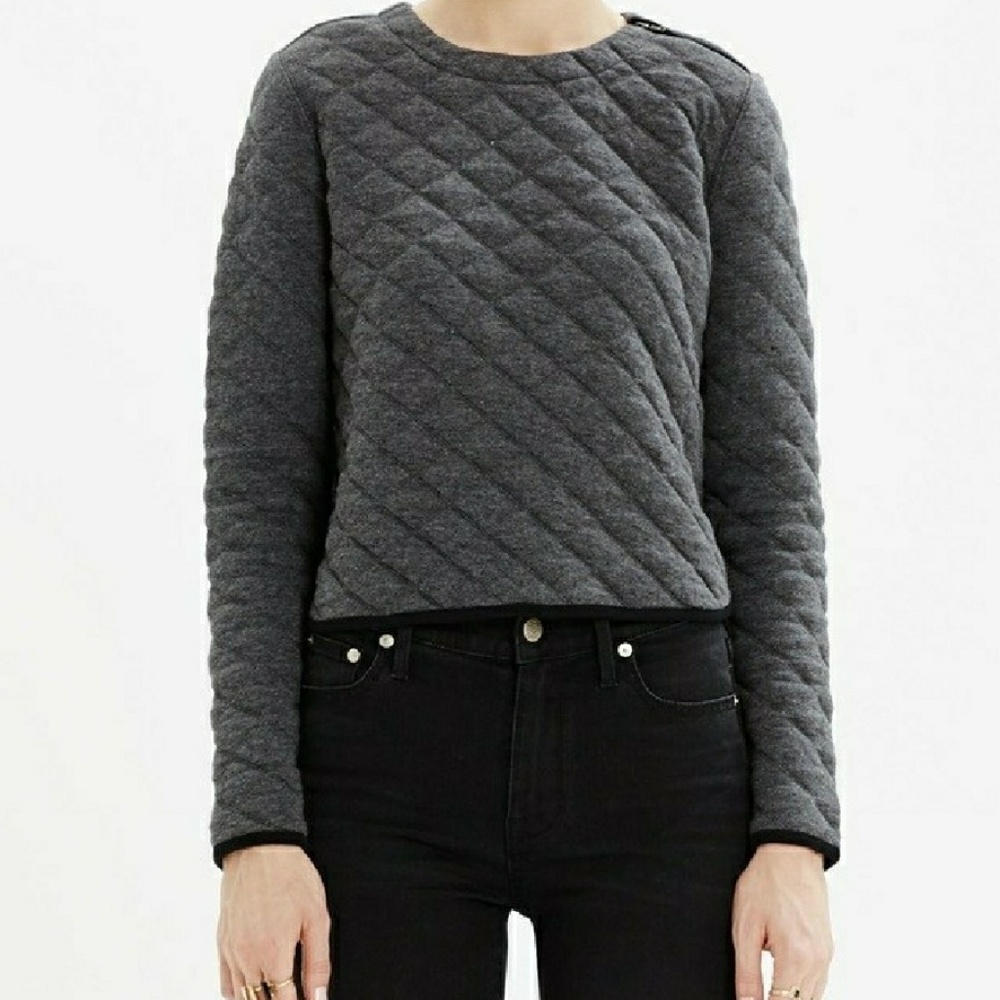 NWT Madewell quilted crop sweatshirt