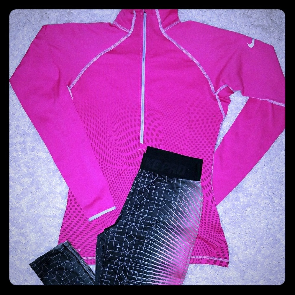 Nike Pro Hyperwarm long sleeve and hyperwarm tight