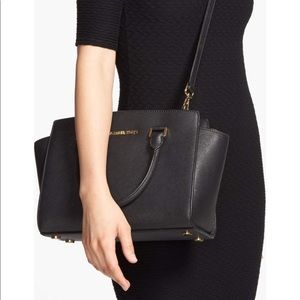 Michael Kors Selma' Leather Zip Top Satchel