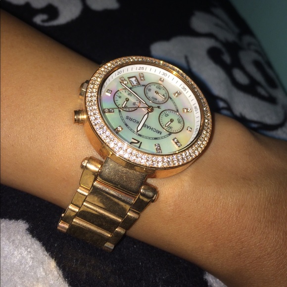 Rose gold MK watch