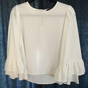 Bell sleeve white top