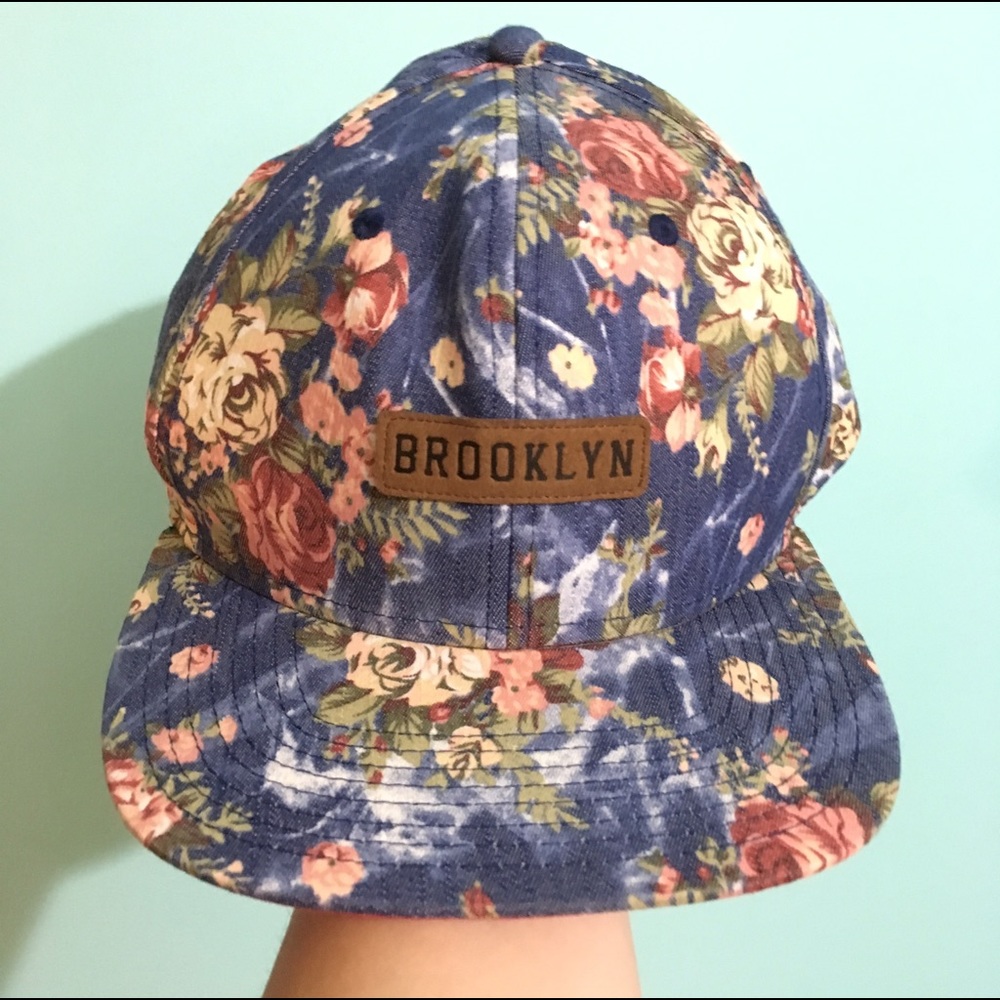 Brooklyn Hat Strapback Blue Floral Baseball Cap
