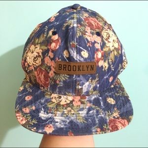 Brooklyn Hat Strapback Blue Floral Baseball Cap
