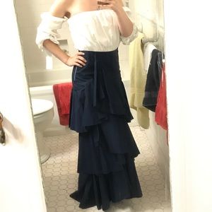 Navy and white dress