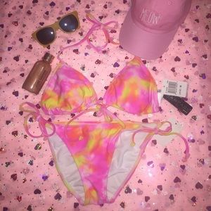 🆕 Rampage Swim Neon TieDye String Bikini M