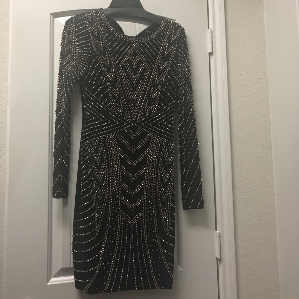 Black formal dress.