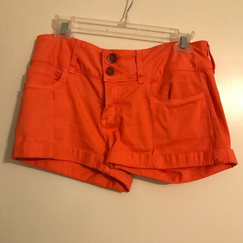 Orange chino shorts