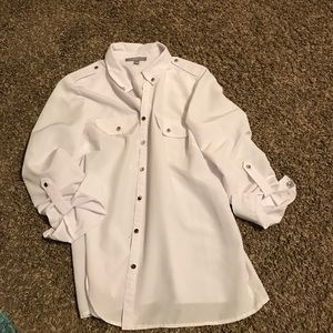 White button up blouse