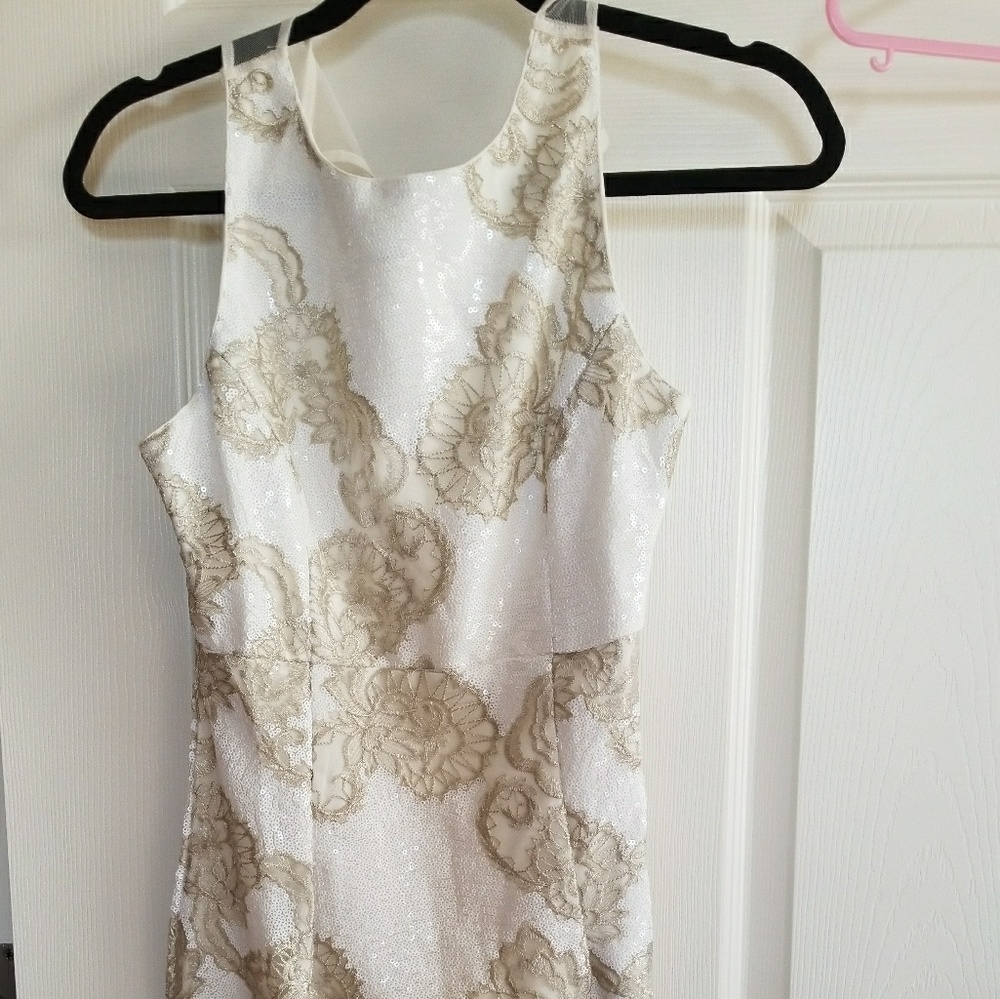 White and gold dress