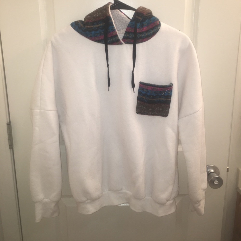 Cotton Hoodie with Patterned Hoodie and Pocket