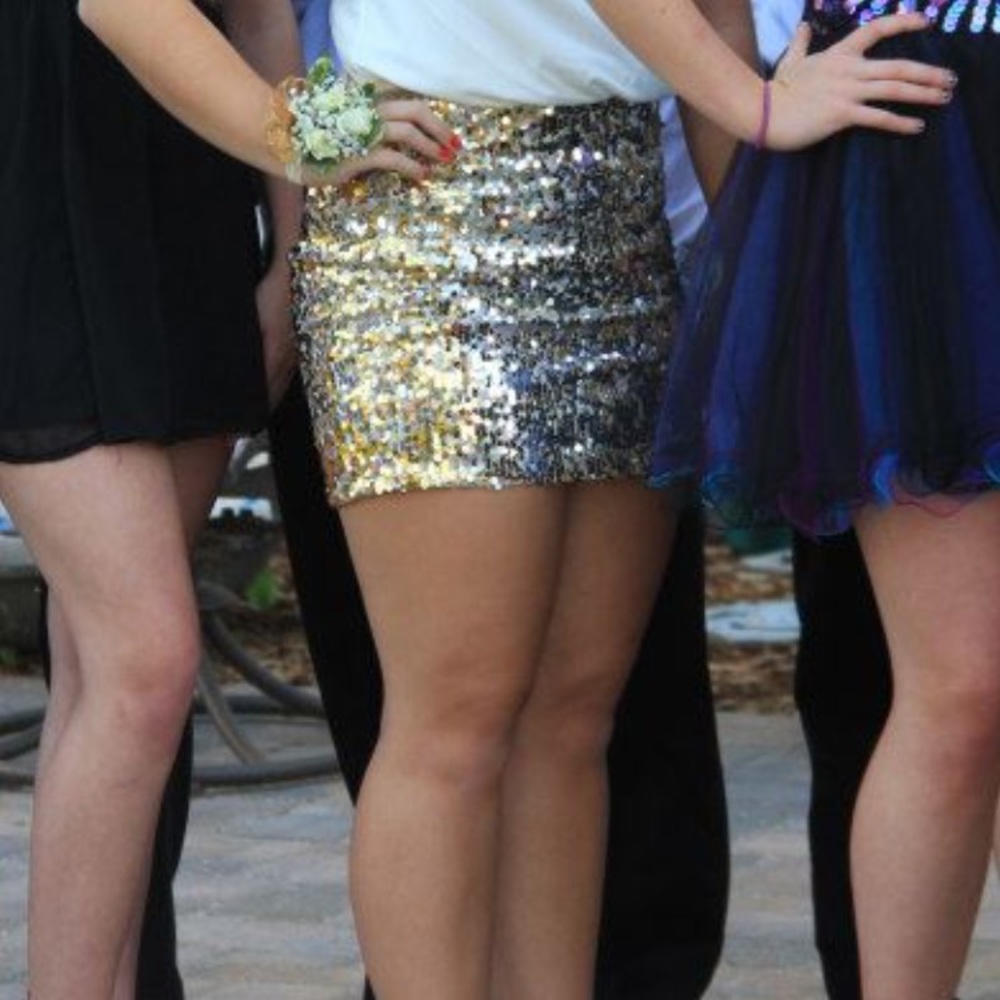 Gold Sequin body-con dress